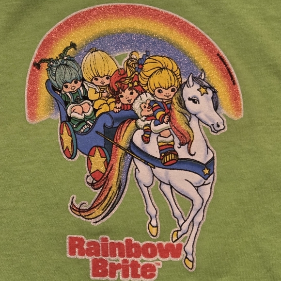 80s Rainbow Brite Graphic Tee Shirt Green Youth Large 14-16 Vintage Changes USA - Picture 2 of 8